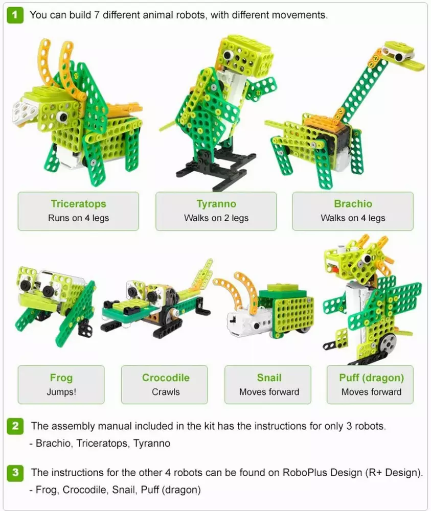Комплект за роботика Robotis PLAY 300 DINOs