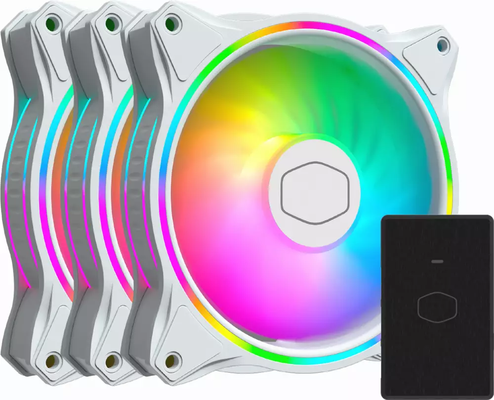 Вентилатори Cooler Master MasterFan MF120 Halo 3in1 White Edition - MFL-B2DW-183PA-R1