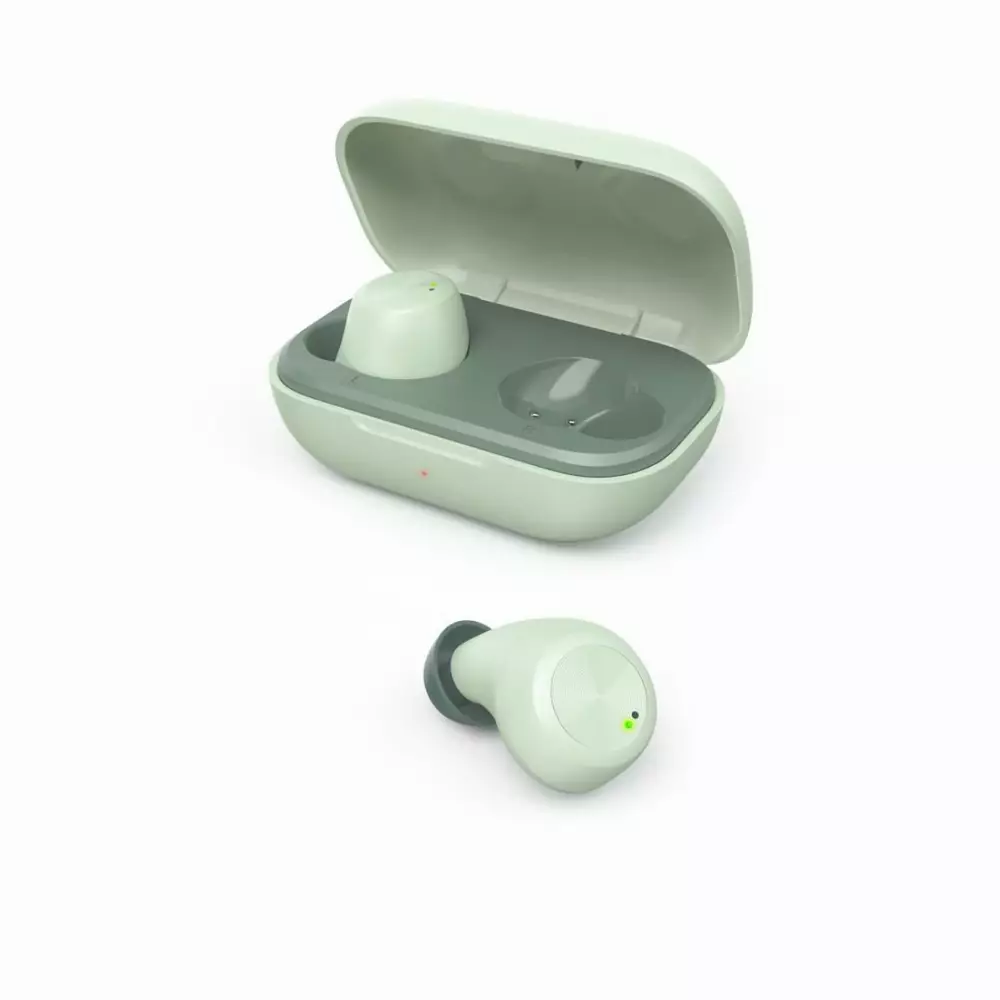 Блутут слушалки-тапи Hama Spirit Chop, Докинг кутийка, True Wireless, Гласов контрол, Зелен