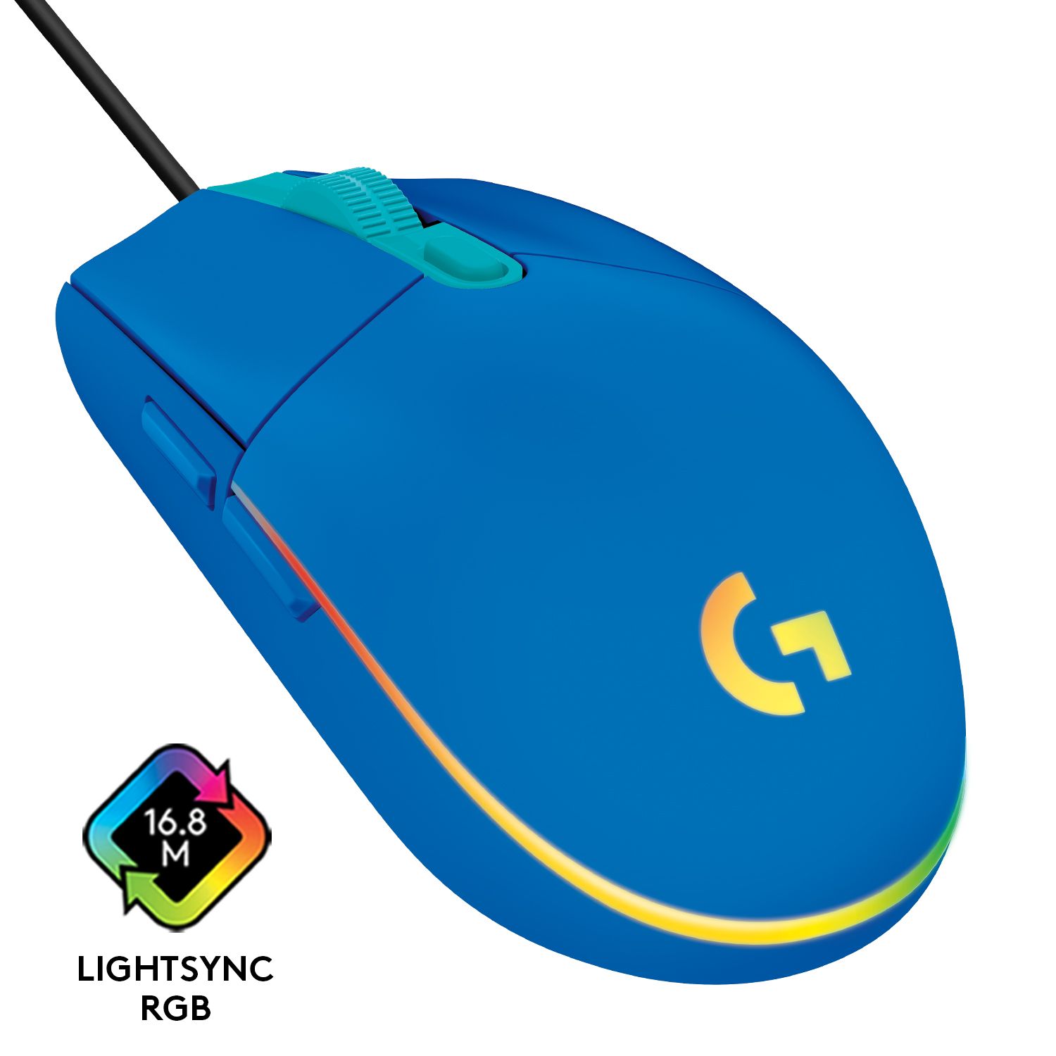 Геймърска мишка Logitech G102 Lightsync синя - 910-005801