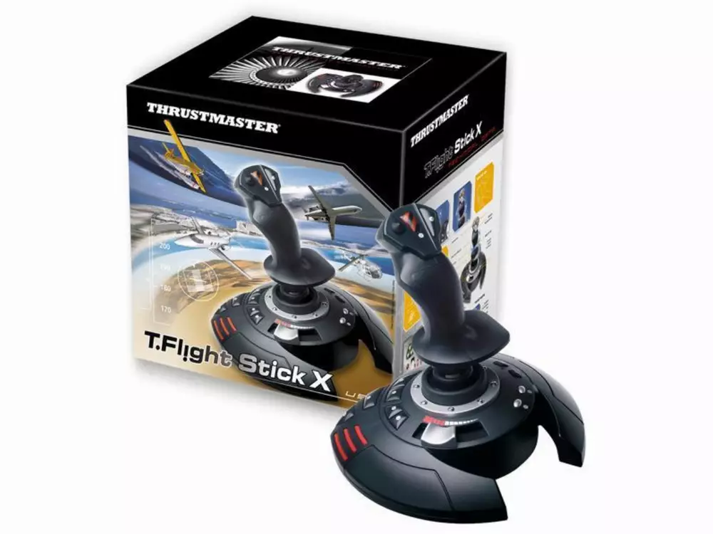Жичен джойстик,  авиосимулатор Thrustmaster T.Flight Stick X за PC / PS3, Черен