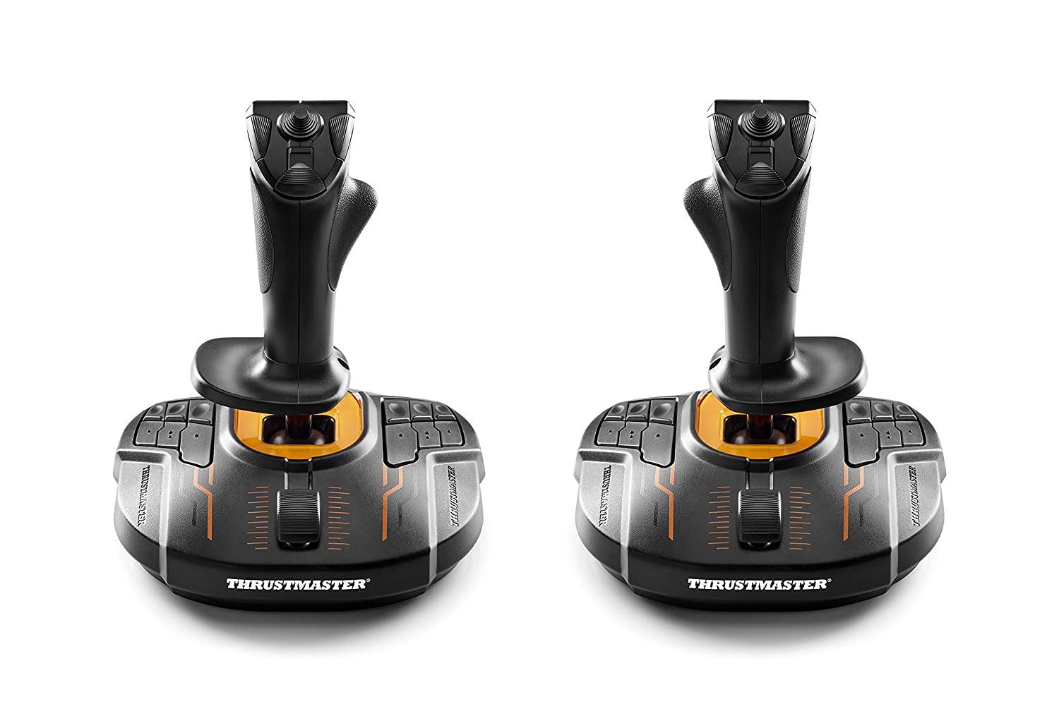 Жичен джойстик Thrustmaster T.16000M FCS Space Sim Duo Stick, авиосимулатор за PC, Черен