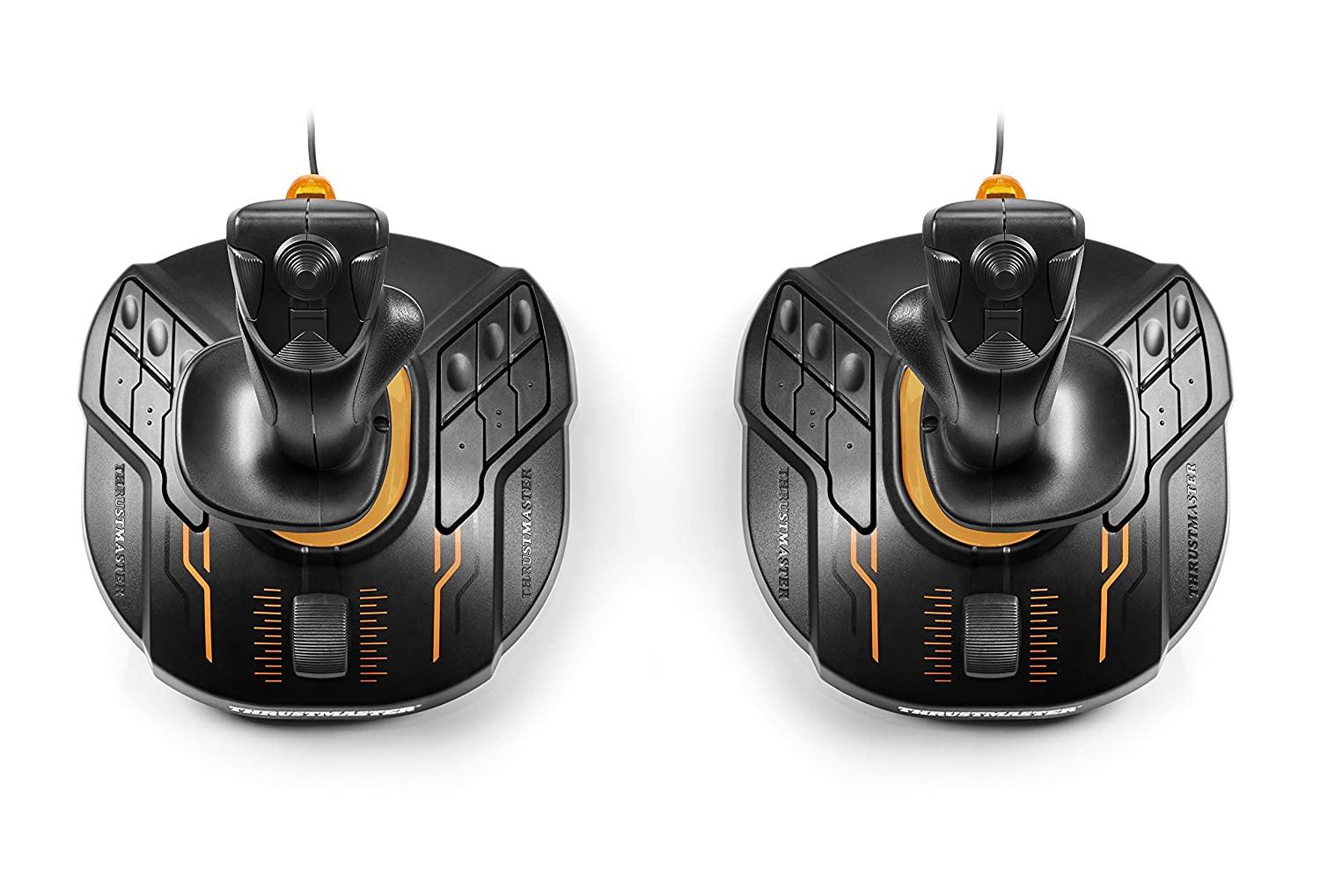 Жичен джойстик Thrustmaster T.16000M FCS Space Sim Duo Stick, авиосимулатор за PC, Черен