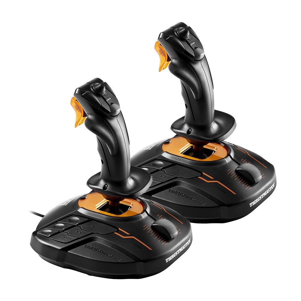 Жичен джойстик Thrustmaster T.16000M FCS Space Sim Duo Stick, авиосимулатор за PC, Черен