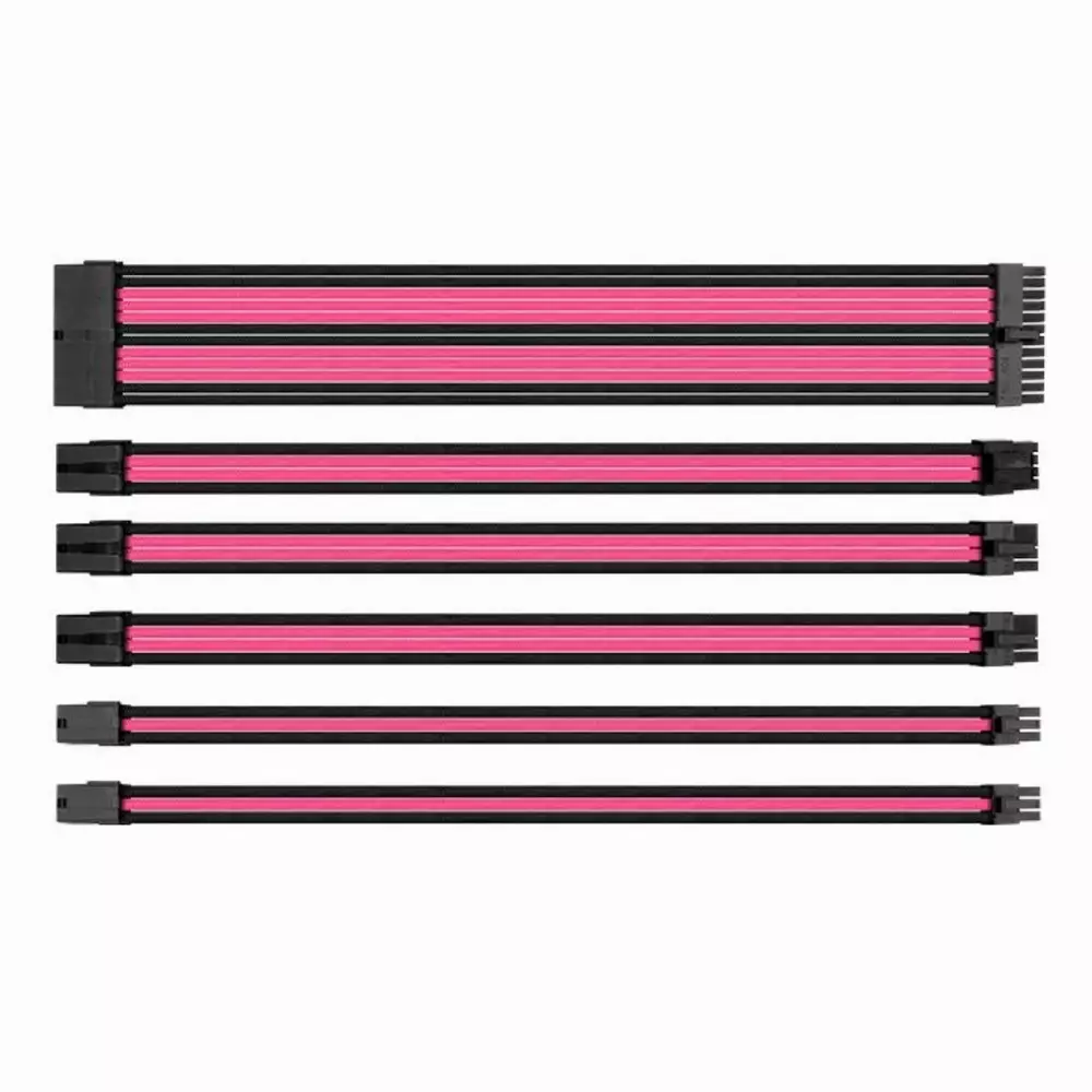 Комплект оплетени кабели Thermaltake TtMod, Black/Pink