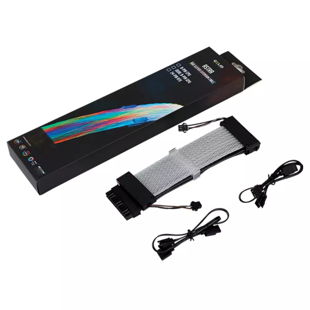 Кабел GELID Astra ARGB 24pin ATX Power extension cable