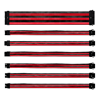 Комплект оплетени кабели Cooler Master, Червено/Черни