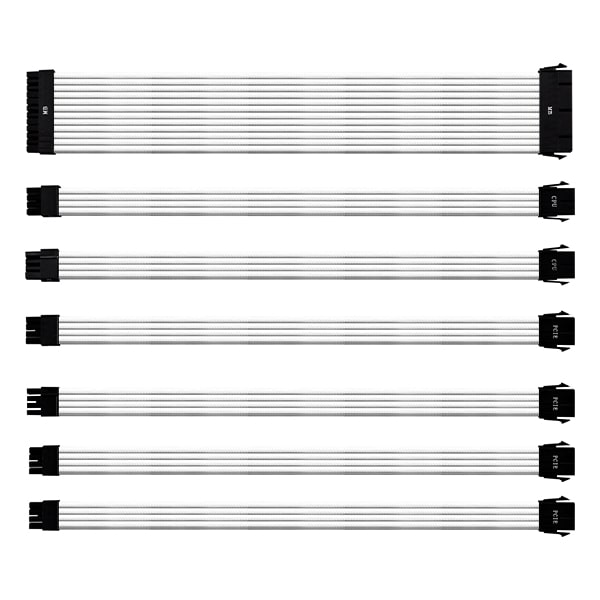 Комплект оплетени кабели Cooler Master, Бели