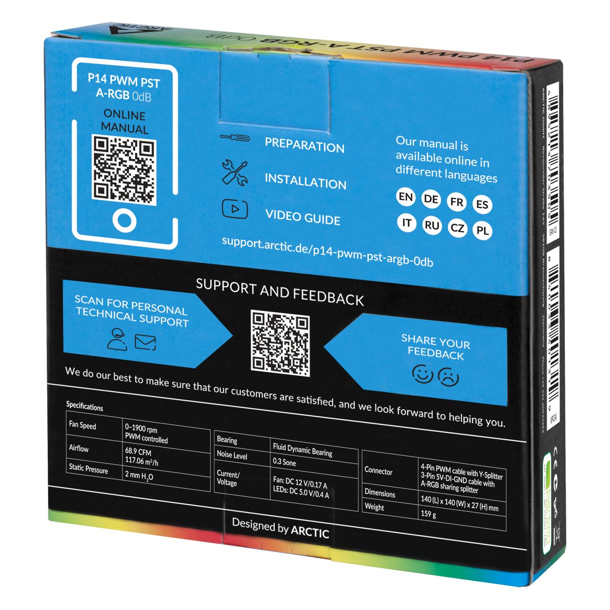 Вентилатор Arctic P14 PWM PST A-RGB 0dB (Black) - ACFAN00239A   