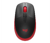 Безжична оптична мишка LOGITECH M190 Full-Size, USB, 1000 dpi, 3 бутона, Червен