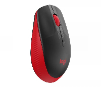 Безжична оптична мишка LOGITECH M190 Full-Size, USB, 1000 dpi, 3 бутона, Червен