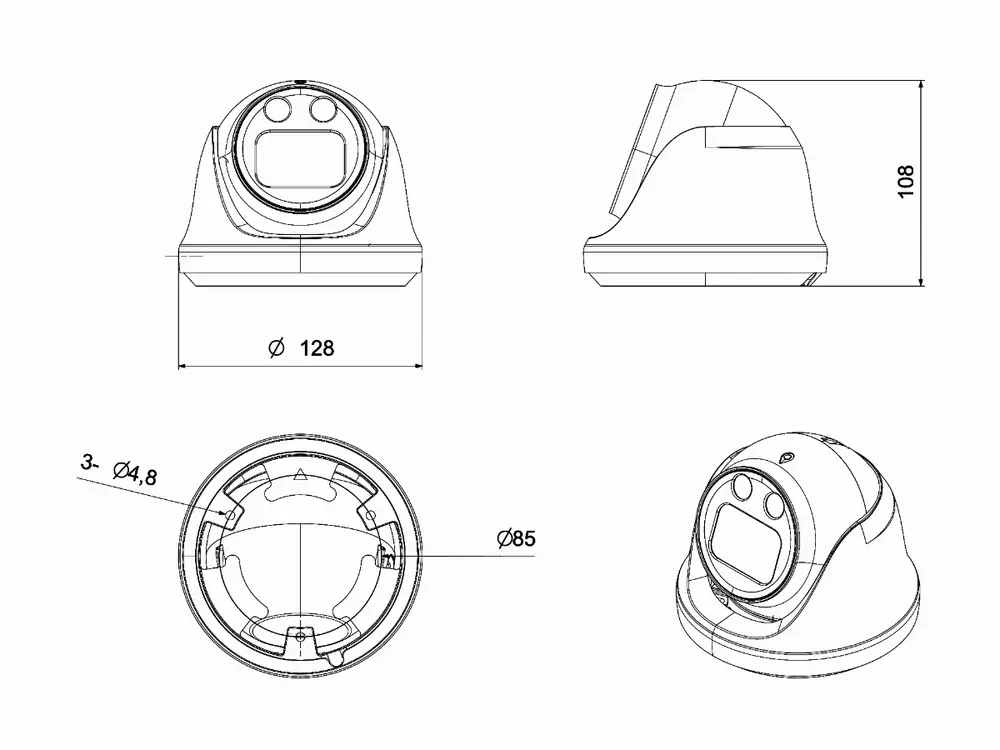 Longse IP Dome - 4k 8MP, Starlight, 5X Motor Zoom 2.7-13.5mm, POE, Mic, AI - CMLB5XRL800WH-POE-MIC