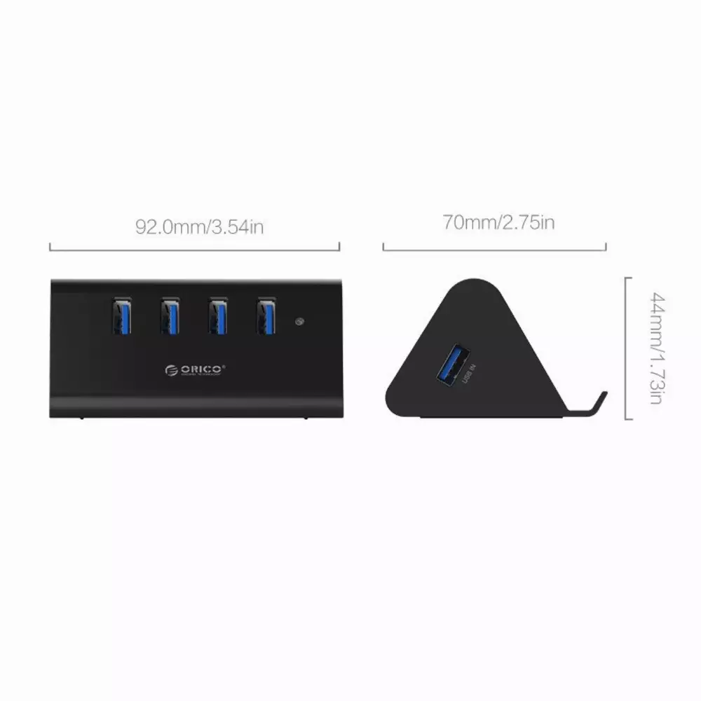 Orico хъб USB3.0 HUB 4 port, Black - SHC-U3