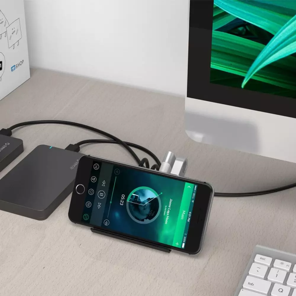 Orico хъб USB3.0 HUB 4 port, Black - SHC-U3