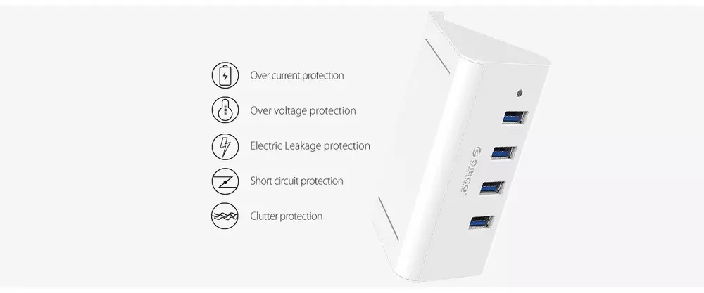 Orico хъб USB3.0 HUB 4 port, Black - SHC-U3