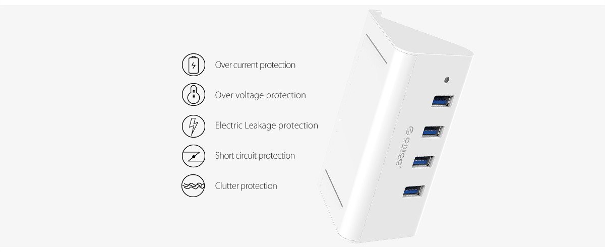 Orico хъб USB3.0 HUB 4 port, Black - SHC-U3