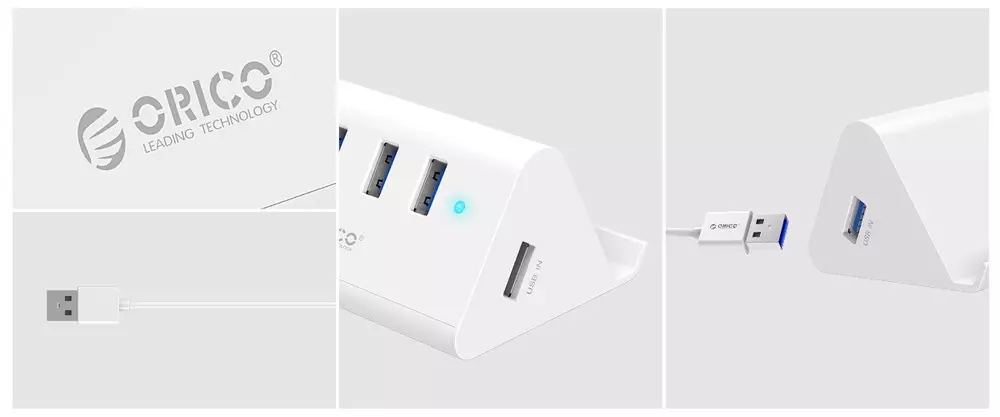 Orico хъб USB3.0 HUB 4 port, Black - SHC-U3