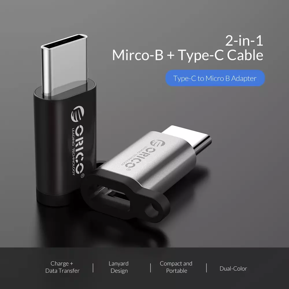 Orico преходник Adapter OTG - USB Micro B to Type-C - CBT-MT01-SV