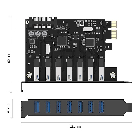 Orico карта PCI-E card 7 x USB3.0 port 5Gbps - PVU3-7U-V1