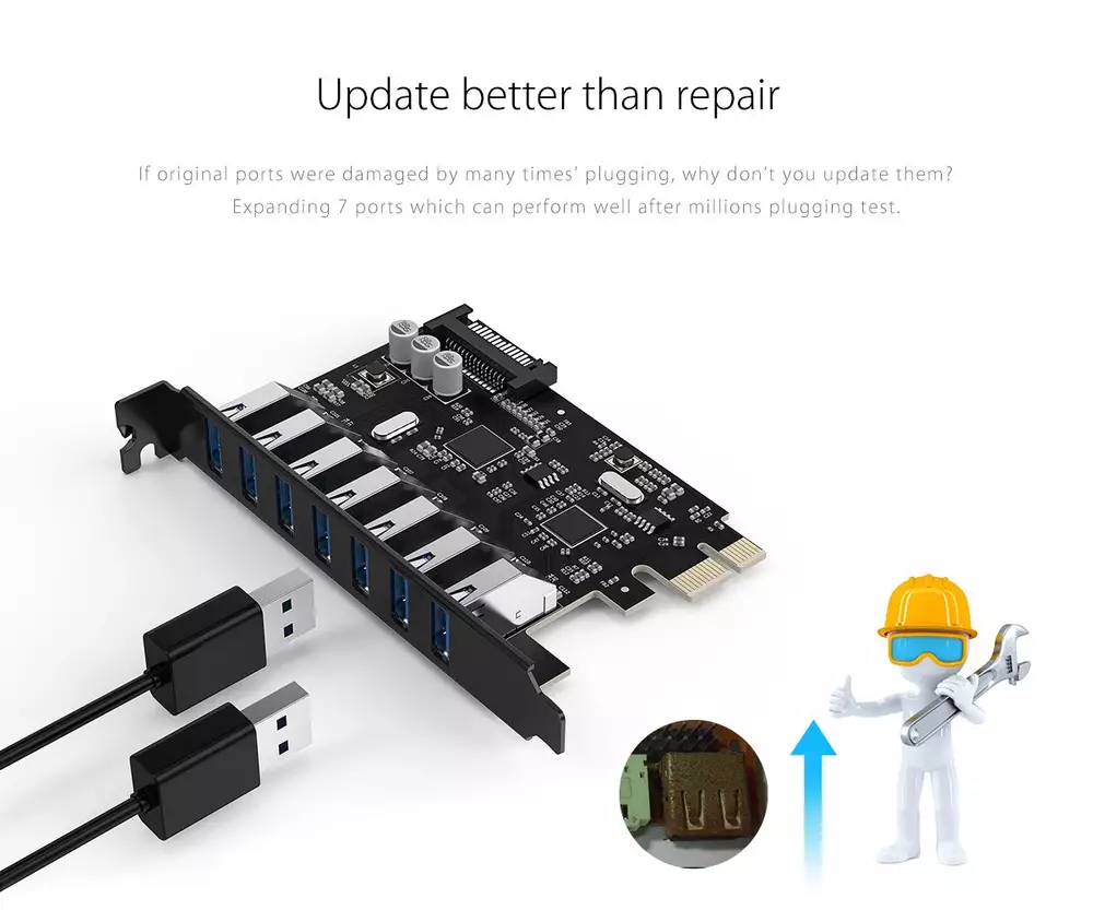 Orico карта PCI-E card 7 x USB3.0 port 5Gbps - PVU3-7U-V1