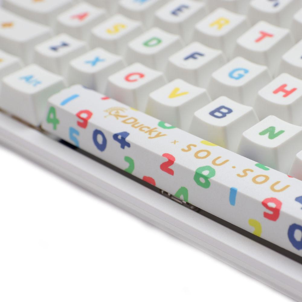 Геймърска механична клавиатура Ducky x SOU SOU One 2 Mini White RGB, Cherry MX Red