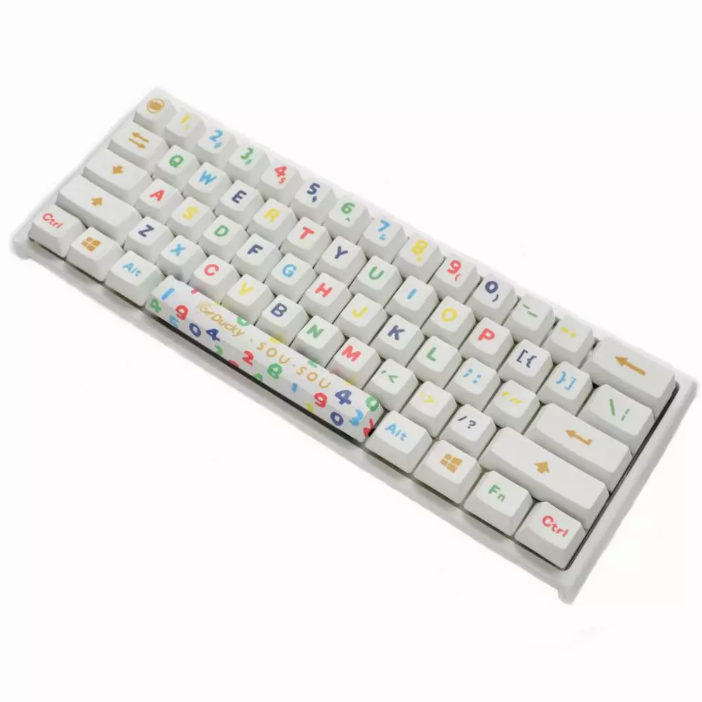 Геймърска механична клавиатура Ducky x SOU SOU One 2 Mini White RGB, Cherry MX Silver