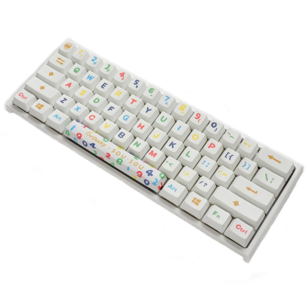 Ducky x SOU SOU One 2 Mini White RGB Gaming Mechanical Keyboard, Cherry MX Silver