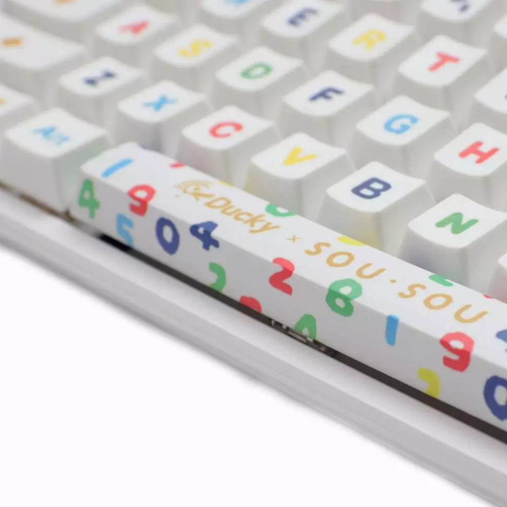 Геймърска механична клавиатура Ducky x SOU SOU One 2 Mini White RGB, Cherry MX Silent Red