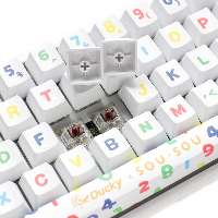 Геймърска механична клавиатура Ducky x SOU SOU One 2 Mini White RGB, Cherry MX Silent Red