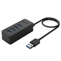 Orico хъб USB3.0 HUB 4 port - USB/Micro USB input, Black - W5P-U3-030
