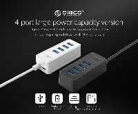 Orico хъб USB3.0 HUB 4 port - USB/Micro USB input, Black - W5P-U3-030