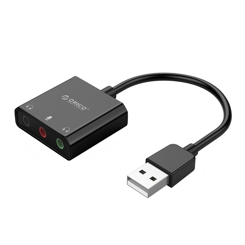 Външна звукова карта Orico  USB Sound card - Headphones, Mic, 4 PIN headset, Black - SKT3-BK