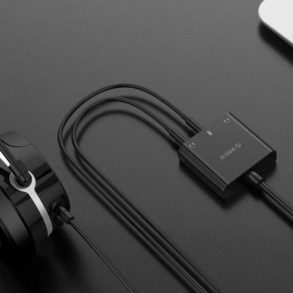 Външна звукова карта Orico USB Sound card - Headphones, Mic, 4 PIN headset, Black - SKT3-BK