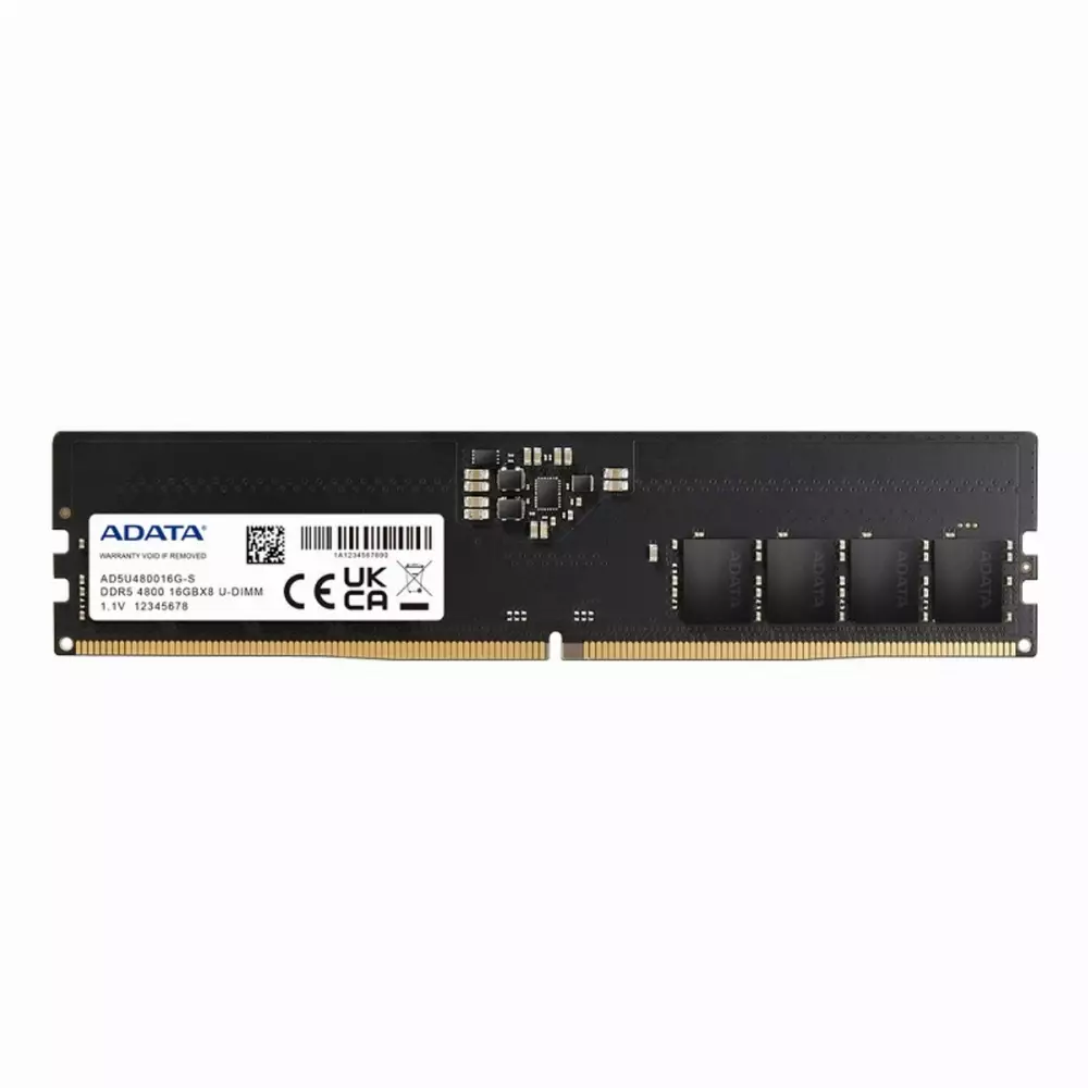 Памет ADATA 16GB DDR5 4800MHz UDIMM CL40 - AD5U480016G-S