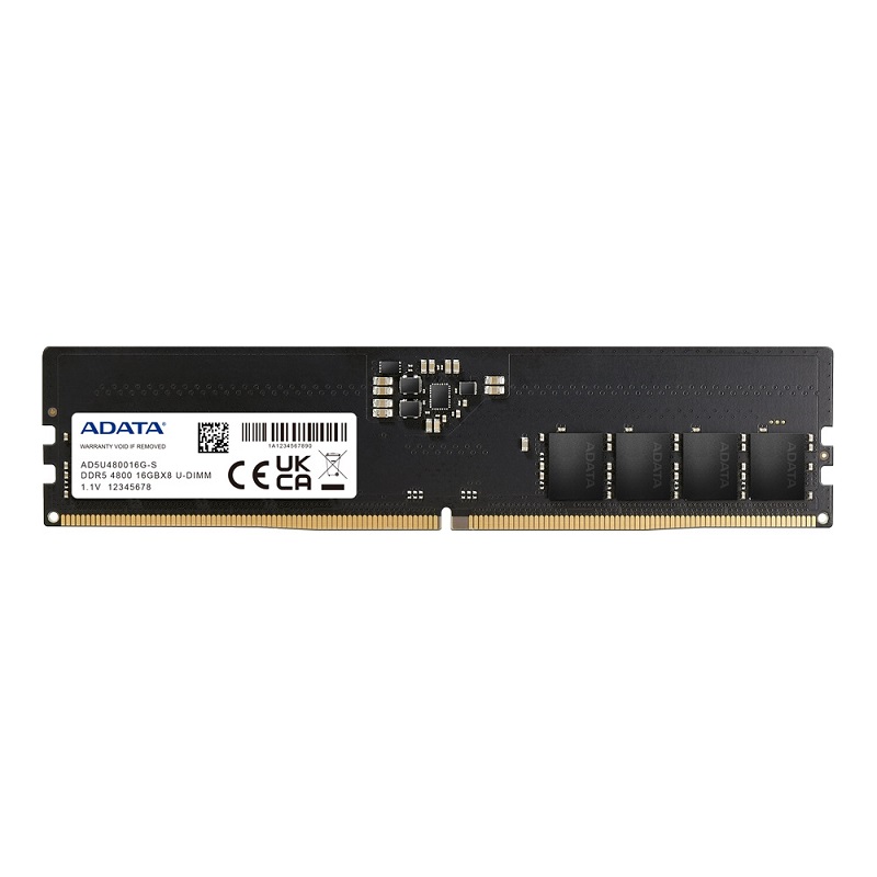 Памет ADATA 16GB DDR5 4800MHz UDIMM CL40 - AD5U480016G-S