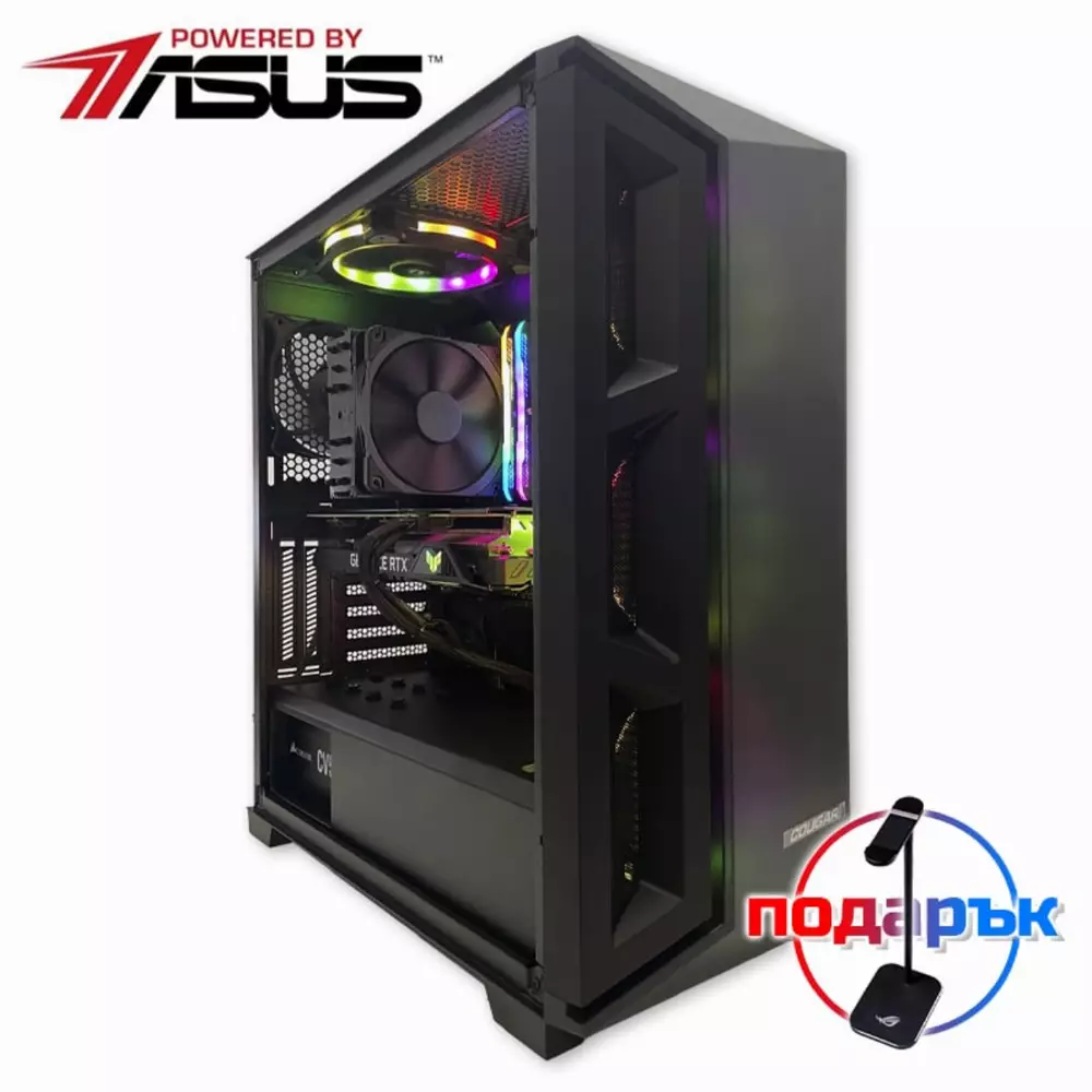 Геймърски компютър MK III Dark Knight Powered by ASUS (Intel Core i5-11400F, B560M, RTX 3060, 16GB DDR4, 256GB NVMe, 1TB HDD, 550W 80+ Bronze)