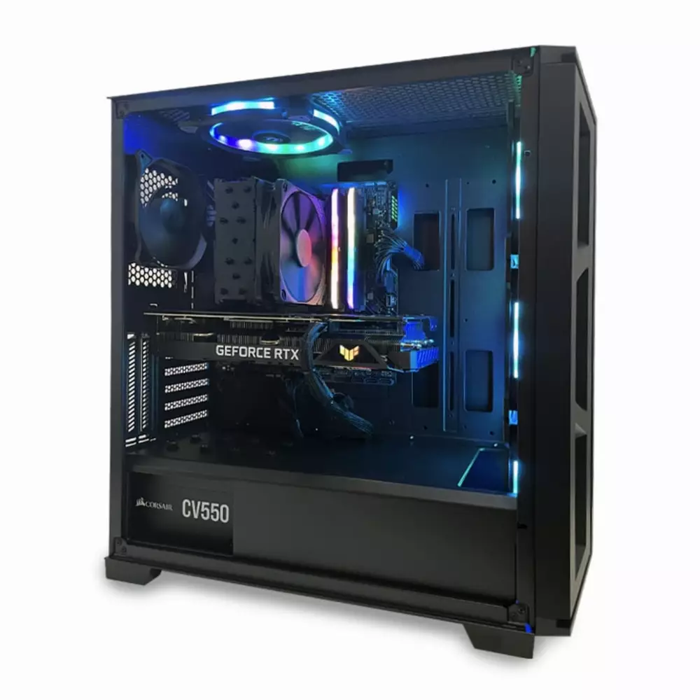 Геймърски компютър MK III Dark Knight Powered by ASUS (Intel Core i5-11400F, B560M, RTX 3060, 16GB DDR4, 256GB NVMe, 1TB HDD, 550W 80+ Bronze)