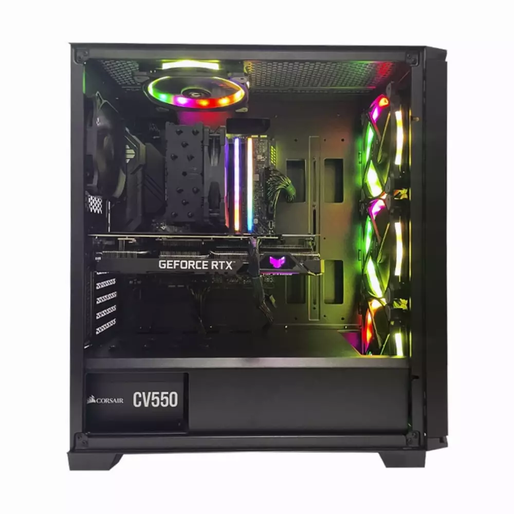 Геймърски компютър MK III Dark Knight Powered by ASUS (Intel Core i5-11400F, B560M, RTX 3060, 16GB DDR4, 256GB NVMe, 1TB HDD, 550W 80+ Bronze)