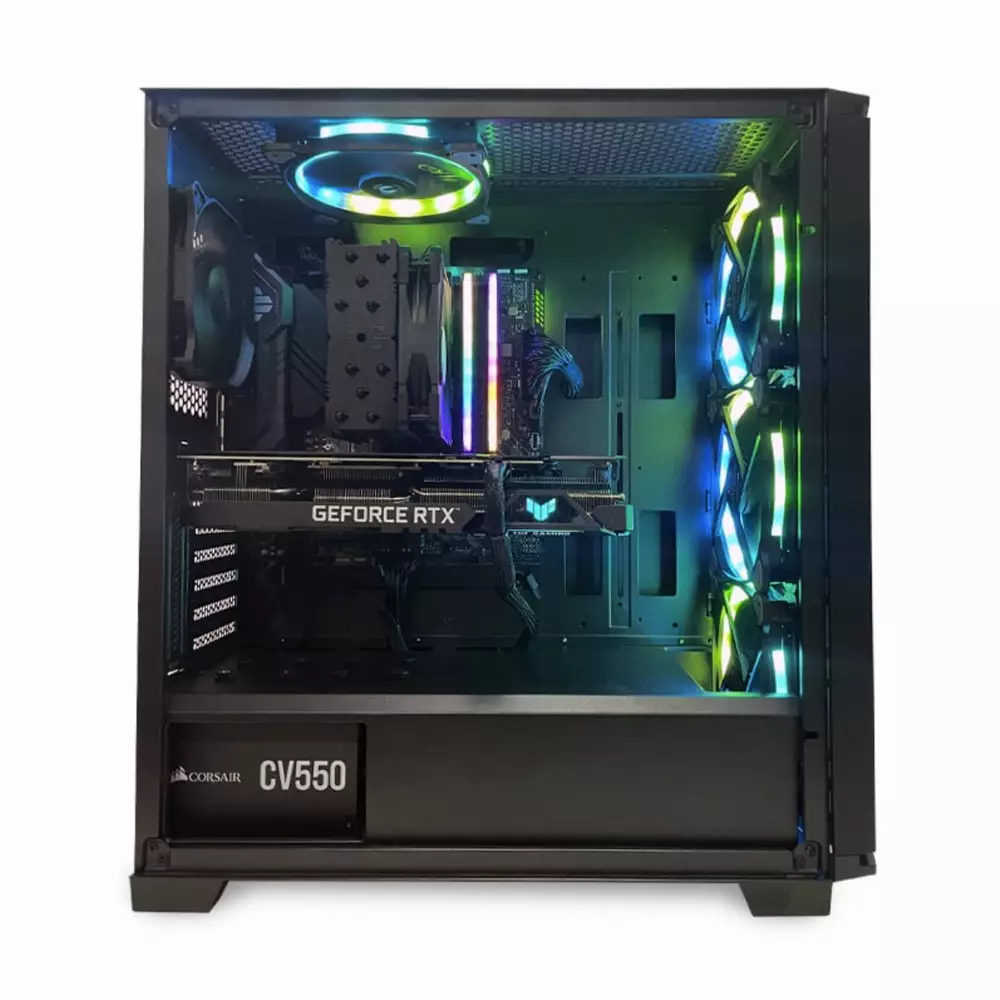 Геймърски компютър MK III Dark Knight Powered by ASUS (Intel Core i5-11400F, B560M, RTX 3060, 16GB DDR4, 256GB NVMe, 1TB HDD, 550W 80+ Bronze)