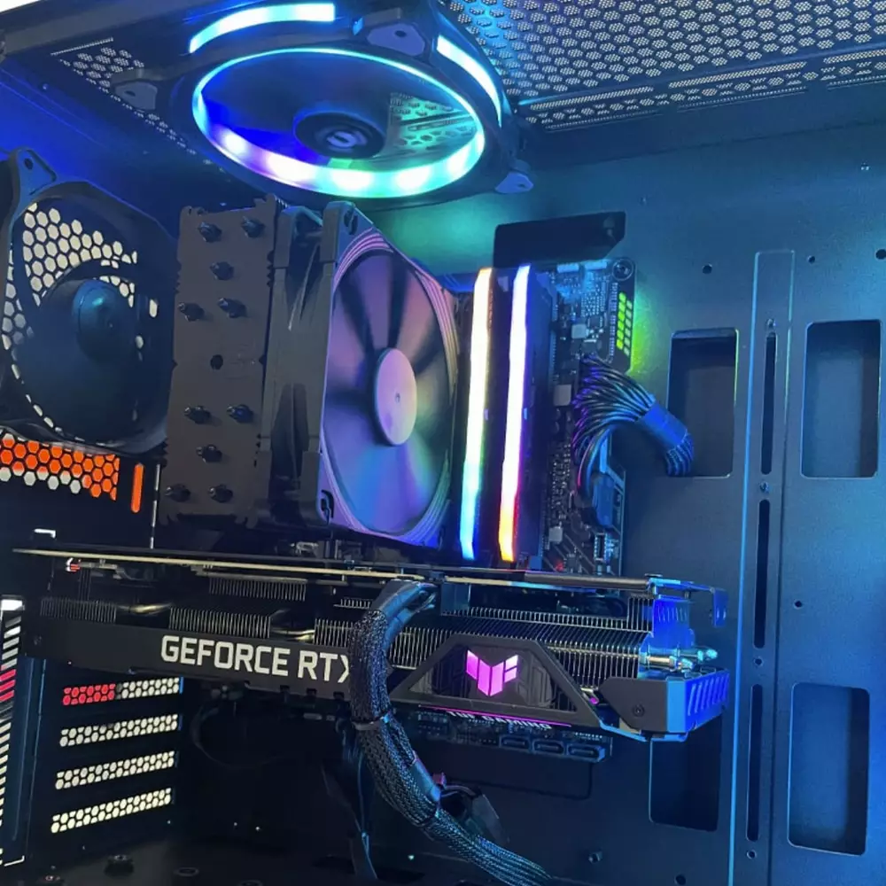 Геймърски компютър MK III Dark Knight Powered by ASUS (Intel Core i5-11400F, B560M, RTX 3060, 16GB DDR4, 256GB NVMe, 1TB HDD, 550W 80+ Bronze)