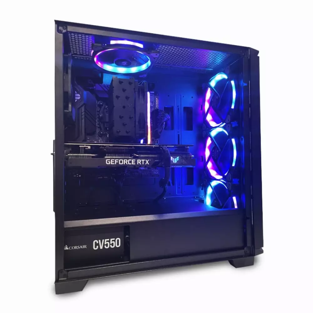 Геймърски компютър MK III Dark Knight Powered by ASUS (Intel Core i5-11400F, B560M, RTX 3060, 16GB DDR4, 256GB NVMe, 1TB HDD, 550W 80+ Bronze)