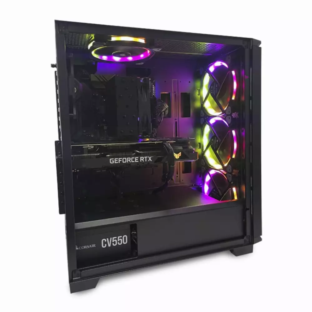 Геймърски компютър MK III Dark Knight Powered by ASUS (Intel Core i5-11400F, B560M, RTX 3060, 16GB DDR4, 256GB NVMe, 1TB HDD, 550W 80+ Bronze)