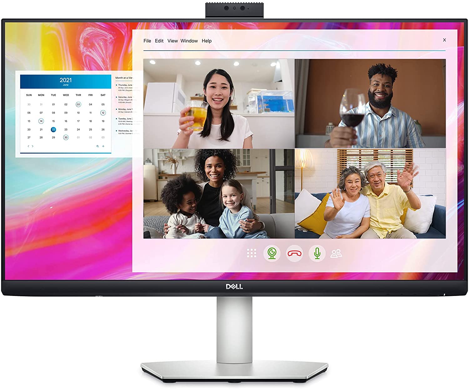 Монитор Dell 27" S2722DZ-14, IPS, QHD 2560x1440, 75Hz, 4ms, FreeSync, USB-C, Cam, Mic, HDMI