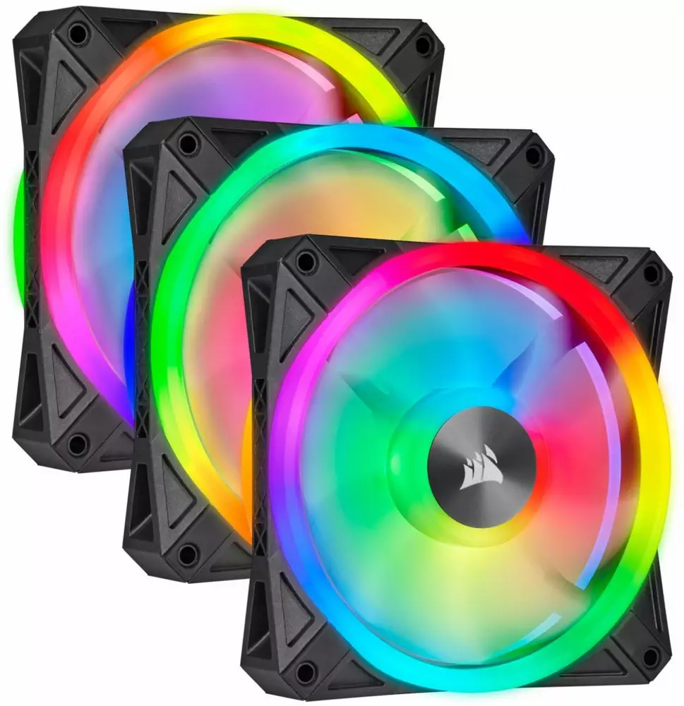 Вентилатори Corsair iCUE QL120 RGB PWM 3 Fan Lightning Node Core Black - CO-9050098-WW