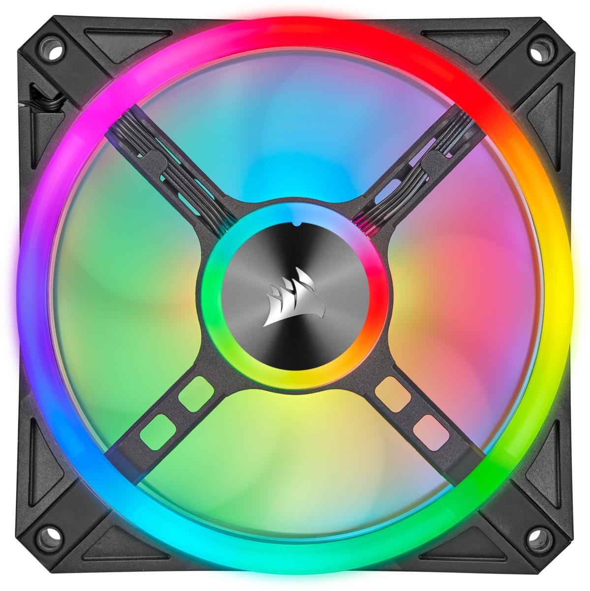 Вентилатори Corsair iCUE QL120 RGB PWM 3 Fan Lightning Node Core Black - CO-9050098-WW
