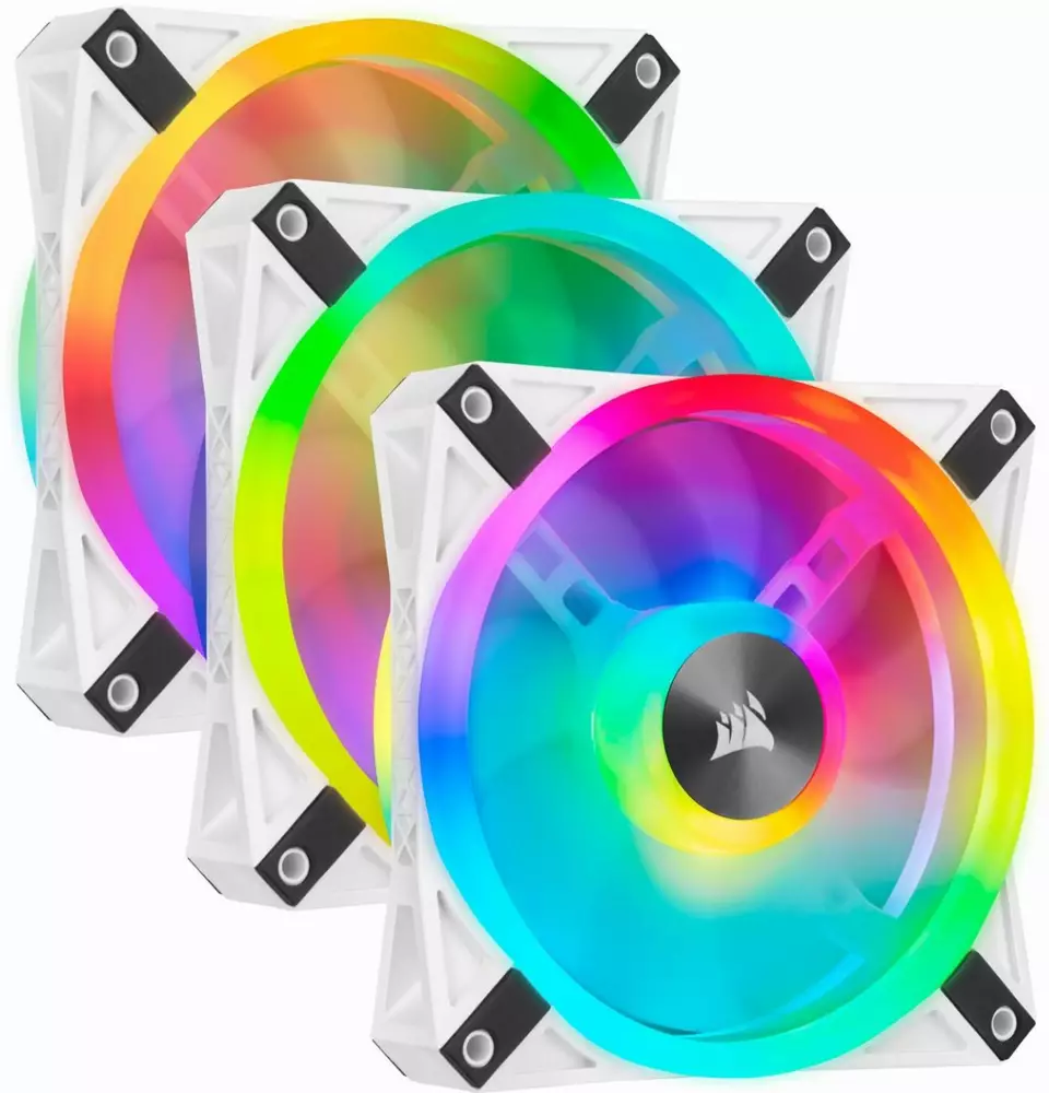 Вентилатори Corsair iCUE QL120 RGB PWM 3 Fan Lightning Node Core White - CO-9050104-WW