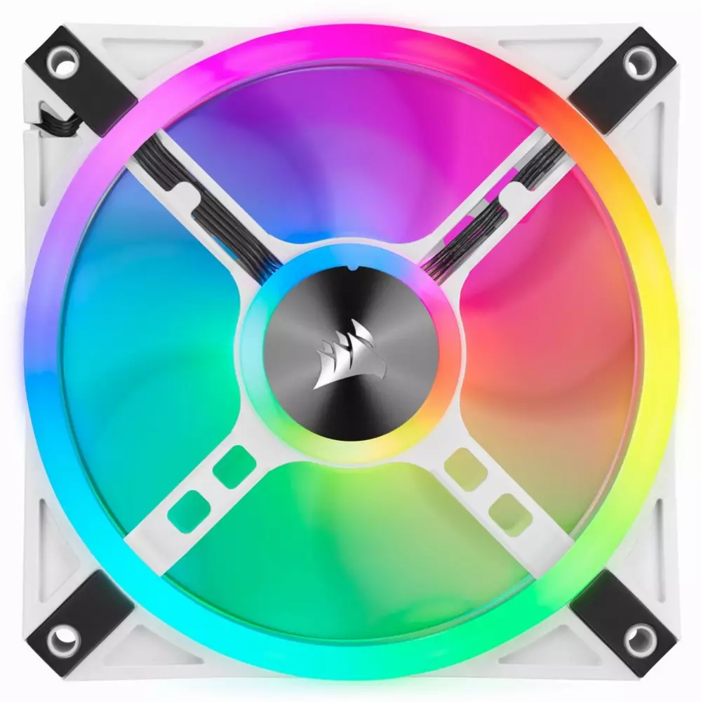 Вентилатори Corsair iCUE QL120 RGB PWM 3 Fan Lightning Node Core White - CO-9050104-WW