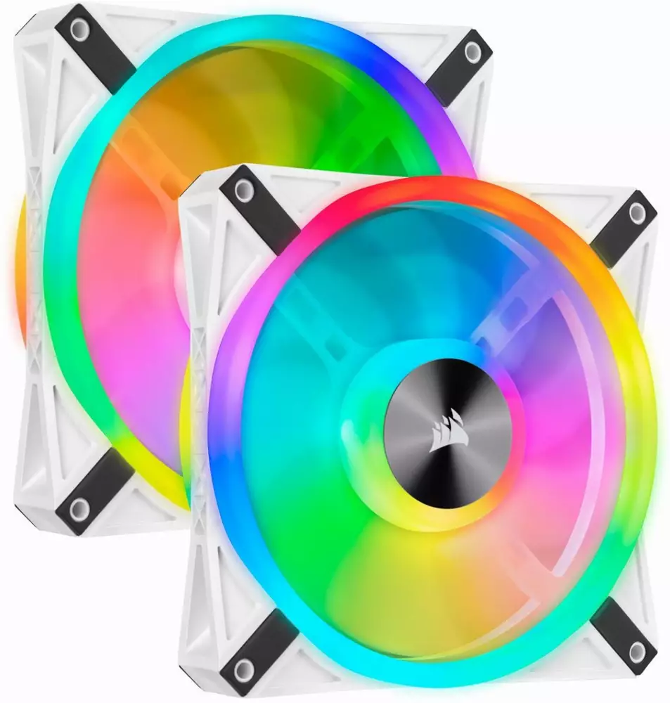 Вентилатори Corsair iCUE QL140 RGB PWM 2 Fan Lightning Node Core White - CO-9050106-WW