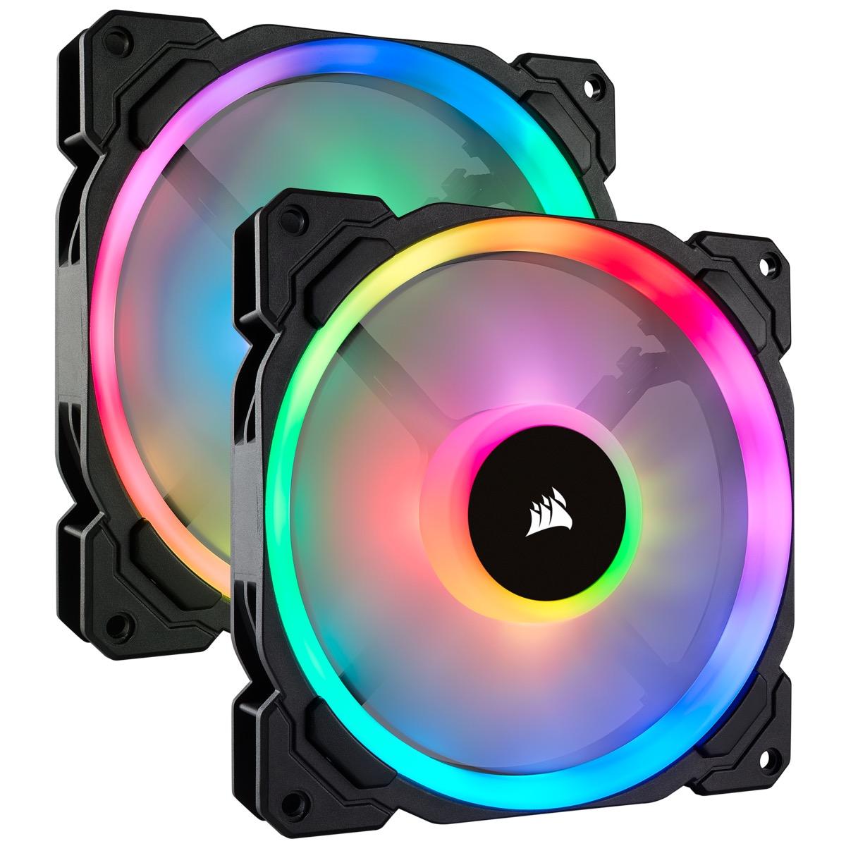Вентилатори Corsair LL140 RGB PWM Dual Light Loop 2 Fan Lightning Node PRO Black - CO-9050074-WW
