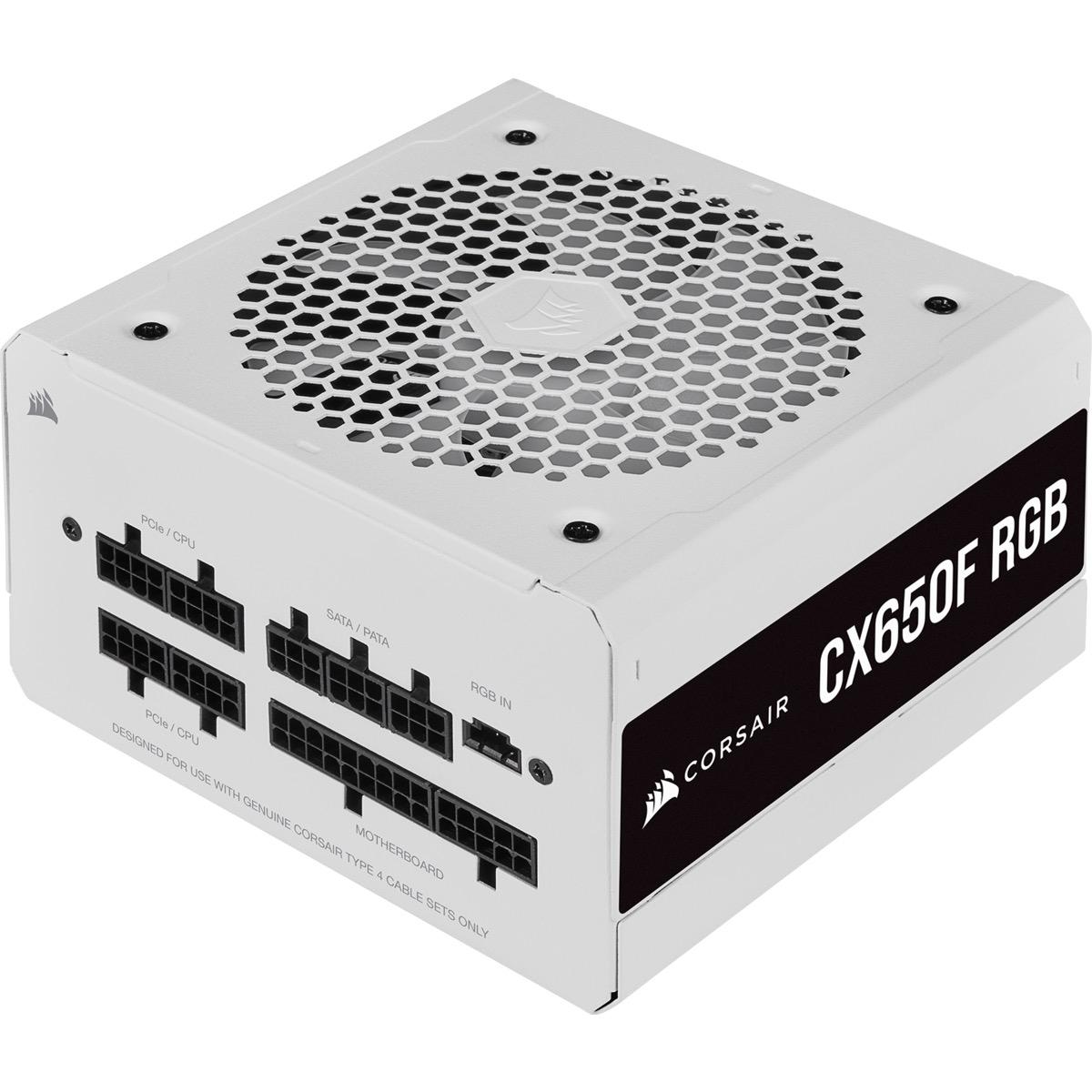 Захранване Corsair CX650F (650W) RGB 80 Plus Bronze Fully Modular White - CP-9020226-EU